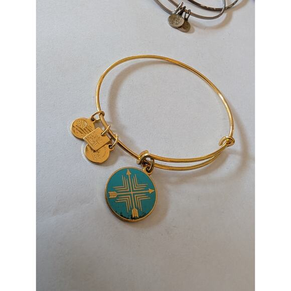 Alex and Ani Jewelry - Alex and Ani Expandable Gold Tone Bracelet with Turquoise Arrow Charm